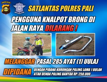 Polres Pali Larang Sepeda Motor Pakai Knalpot Brong
