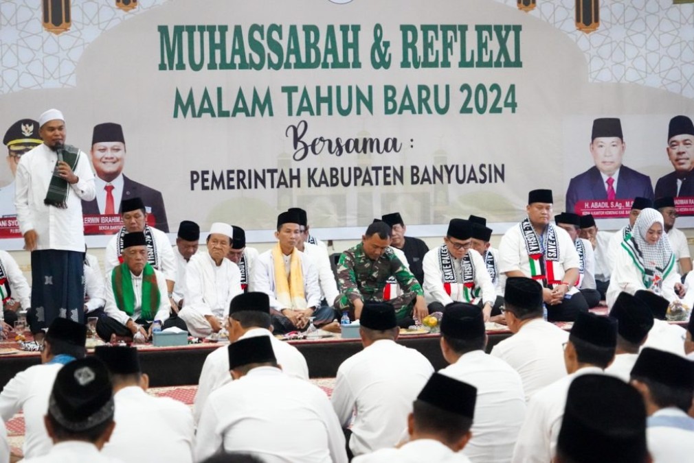 Doa dan Dzikir Warnai Pergantian Tahun 2023 ke 2024 di Banyuasin