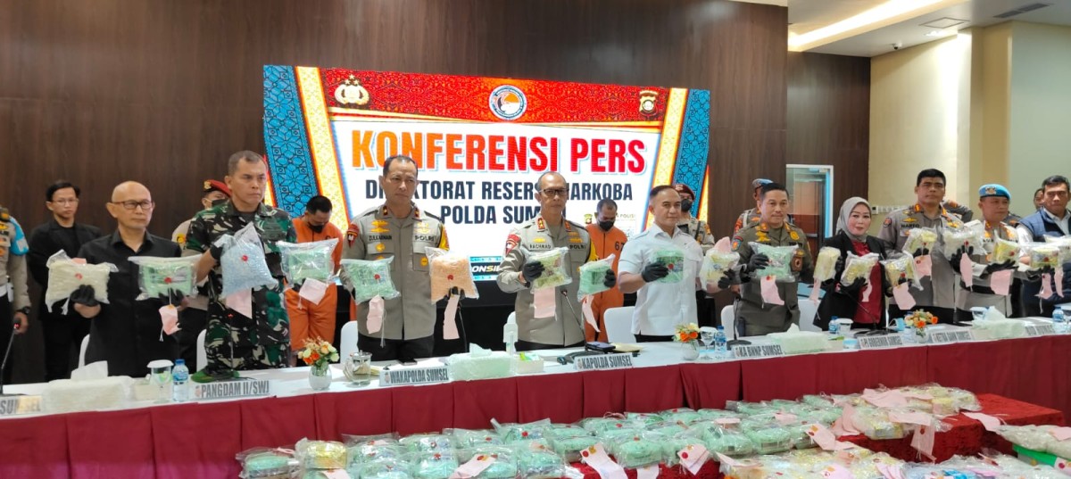 Dirnarkoba Polda Sumsel Amankan 111 Kg Sabu dan 134195 Butir Ekstasi