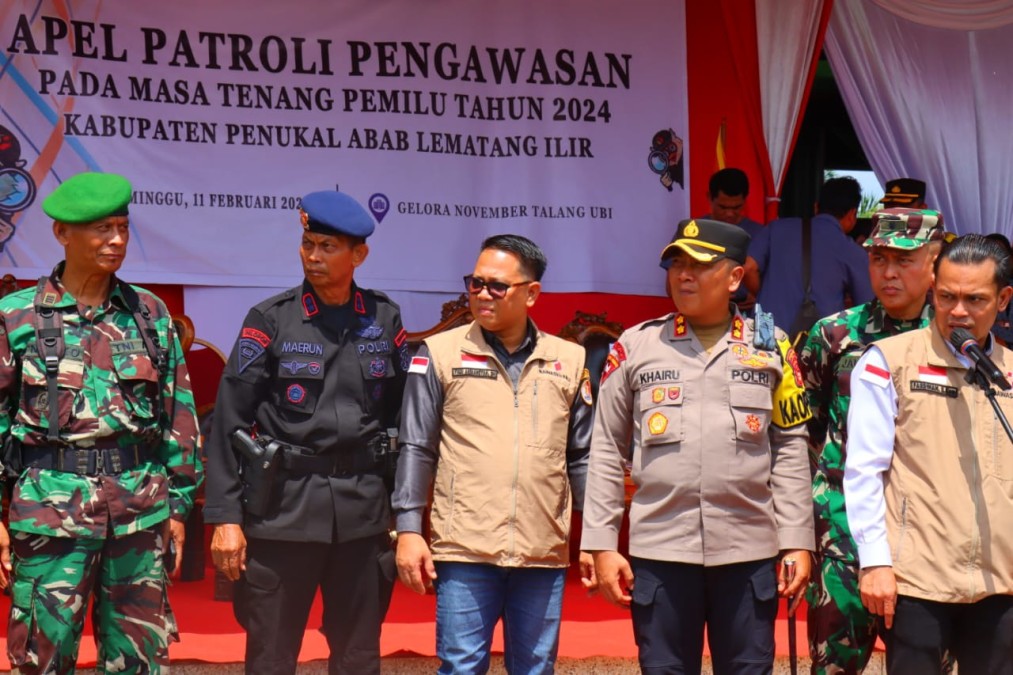 Bersama Polres Pali, Bawaslu Apel Patroli Pengawasan Masa Tenang Pemilu 2024