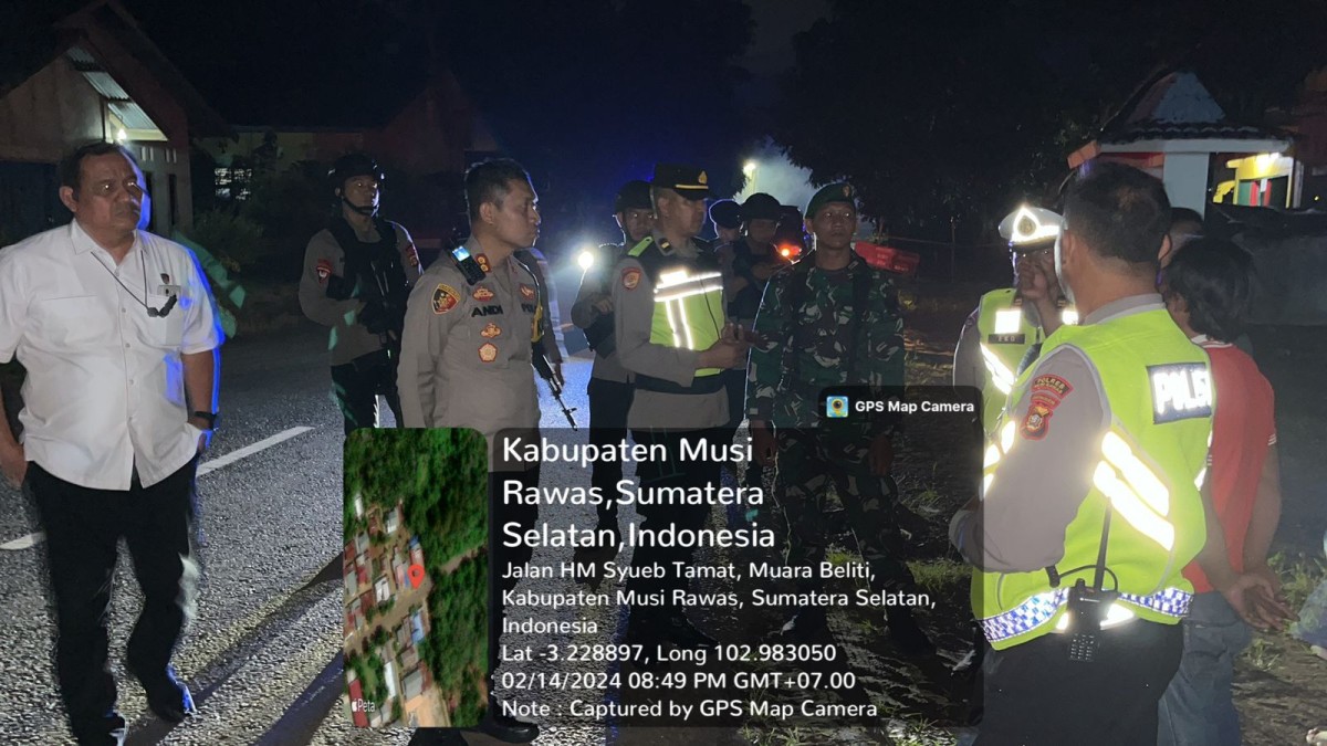 Kapolres Musi Rawas langsung pimpin Patroli Cipta Kondisi pasca Pencoblosan