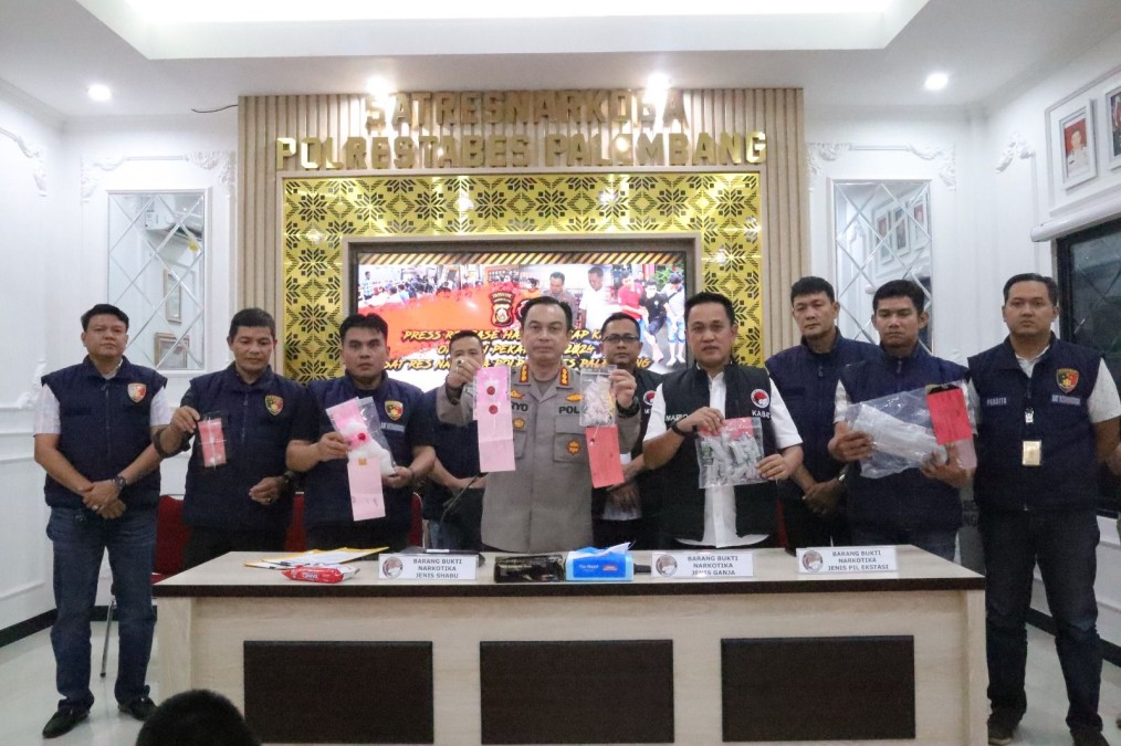Operasi Pekat 2024, Polrestabes Palembang Sita Lebih 1/2 Kilogram Sabu, Gulung 27 Pelaku Narkoba