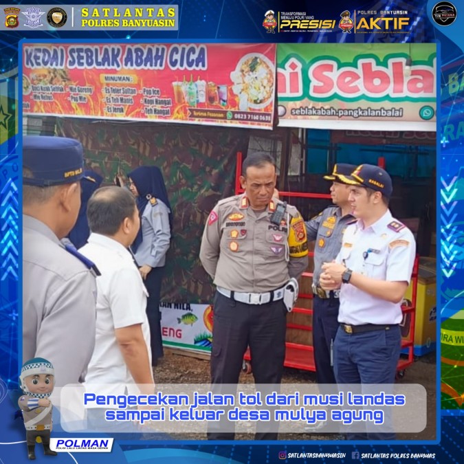 Kasat Lantas Polres Banyuasin Survey Jalan Tol Persiapan Jalur Alternatif Arus Mudik dan Arus Balik Lebaran