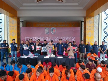 Operasi Pekat Polrestabes Palembang Berakhir, Kapolres Ungkap 96 Kasus Dengan 110 Tersangka