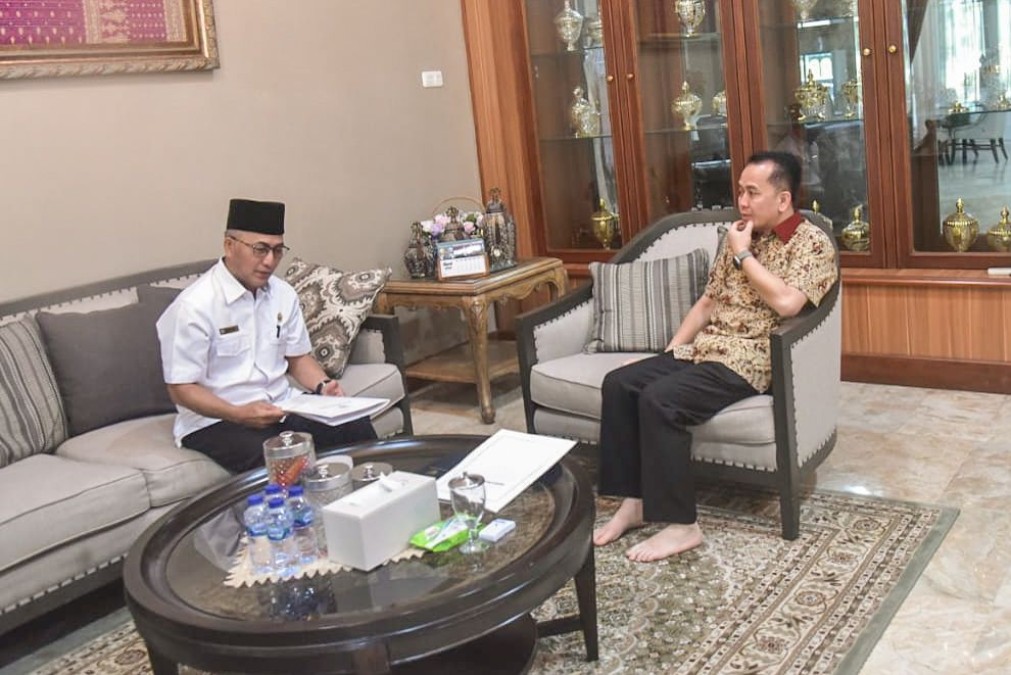 Sowan ke Pj Gubernur, Pj Bupati Apriyadi Laporkan Progress Pembangunan Jalan Tol di Muba