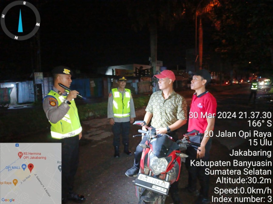 Antisipasi Gangguan Kamtibmas, Polres Banyuasin Melaksanakan Razia KRYD