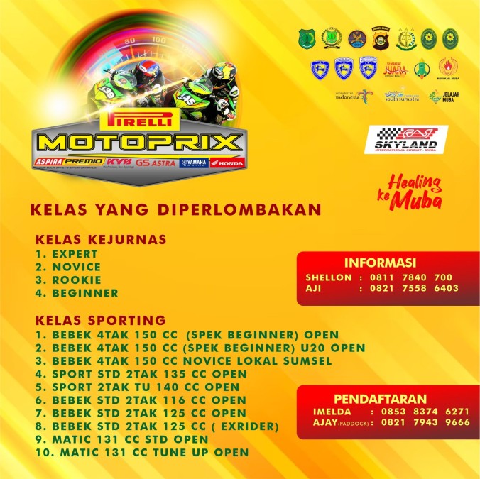 Kejurnas Motoprix Bakal Ramaikan Sirkuit Skyland Sekayu