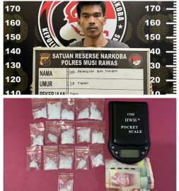 “Eagle Squad” Satres Narkoba Polres Musi Rawas Berhasil Menangkap Pengedar Sabu di Toilet Umum Pasar Kalangan