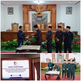 Rapat Paripurna DPRD Tulungagung Penetapan Ranperda dan Penyampaian Rekomendasi LKPJ Bupati TA 2023