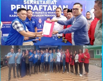 Sangat Serius Lanjutkan Dua Periode, Bacabup Bupati Askolani Ambil Formulir di DPC Demokrat Banyuasin