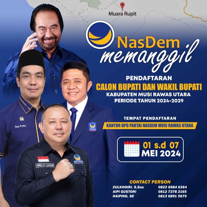 Nasdem Memanggil Putra-Putri Muratara Terbaik Maju Pilkada 2024