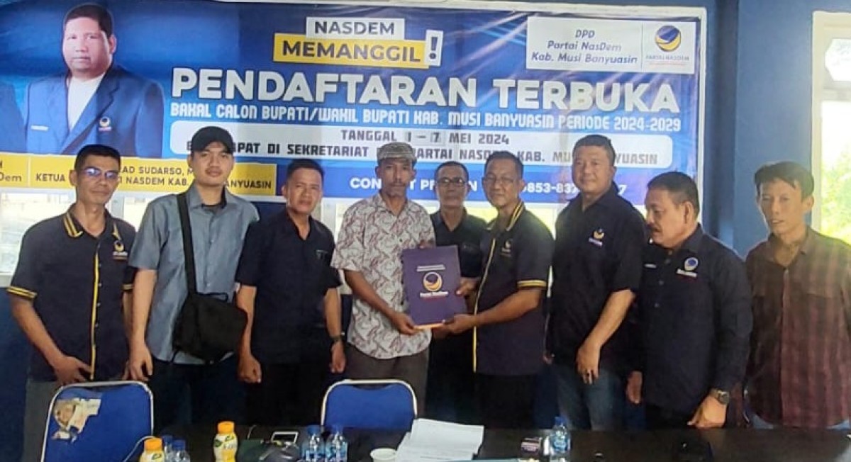 1 Balon Bupati dan 2 Balon Wabup Ambil Formulir di DPD Nasdem Musi Banyuasin