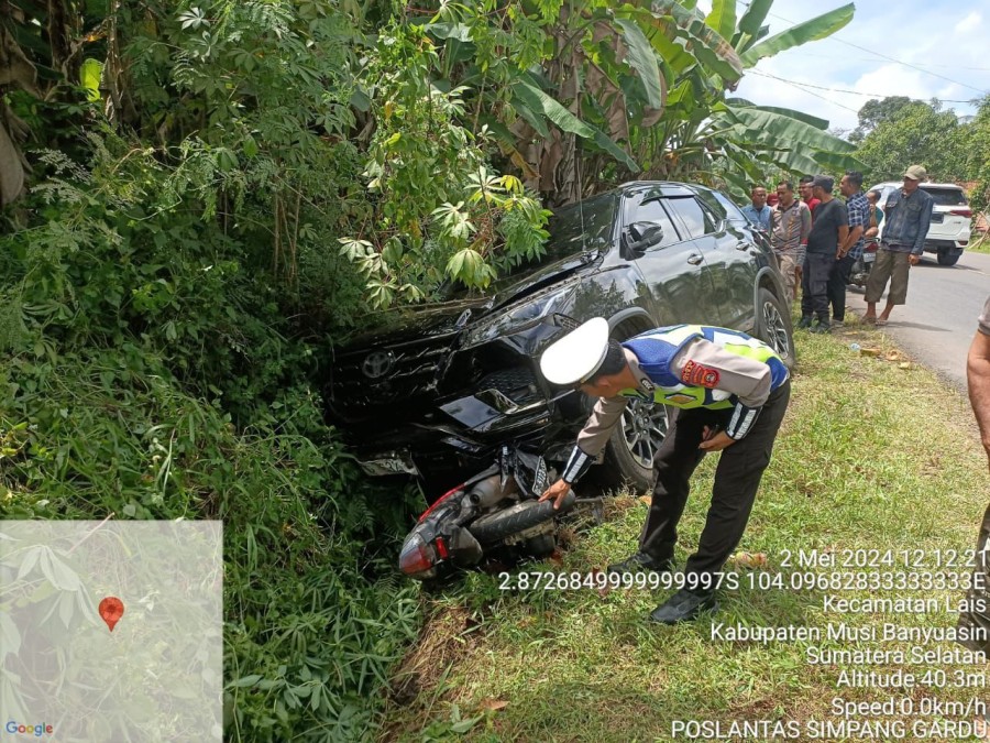 Tabrakan, Mobil Kepala BPBD Muba Vs Satu Motor, Satu Sekarat, Satu Luring