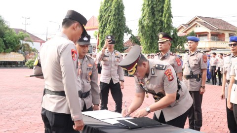 Kapolres Muba Gelar Sertijab 2 Kabag 3 Kasat dan 4 Kapolsek