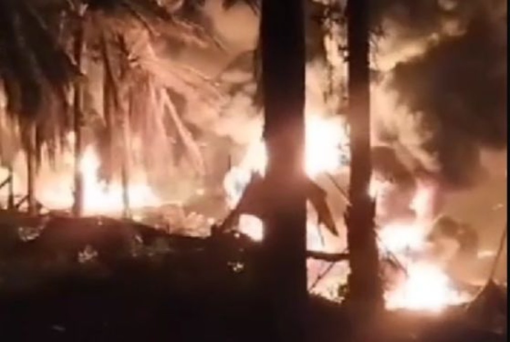 Waduh, lagi Sumur Ilegal di Lahan Hindoli Kebakaran dan Meledak Hebat belum Padam