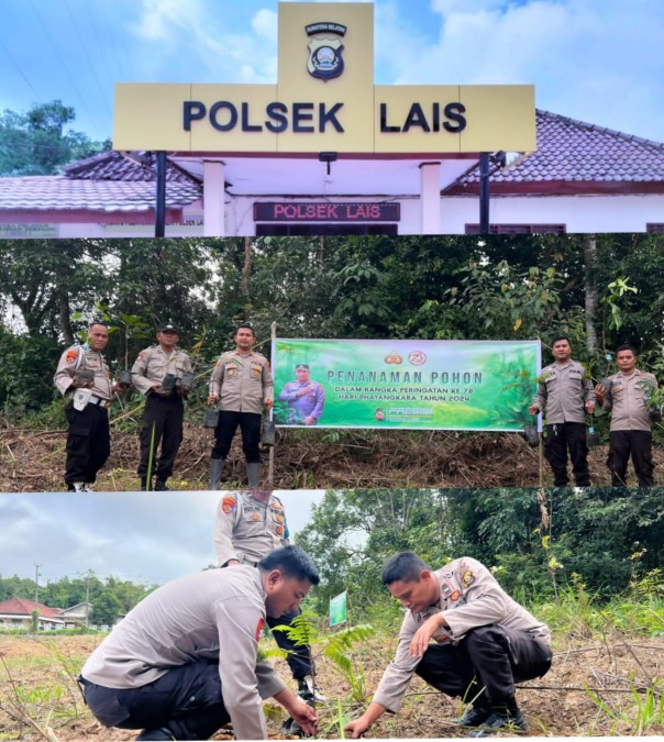 Jelang HUT Bhayangkara, Mapolsek Lais Dipercantik