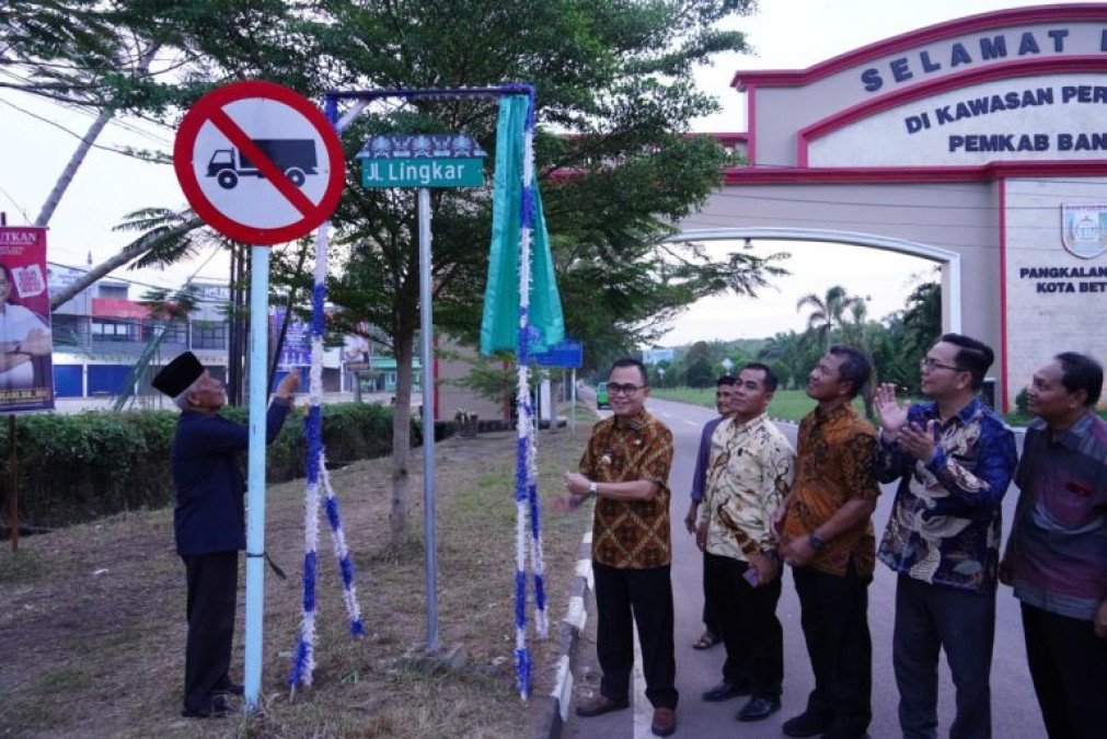 PJ Bupati Banyuasin Resmikan Papan Nama Jalan dan PJU