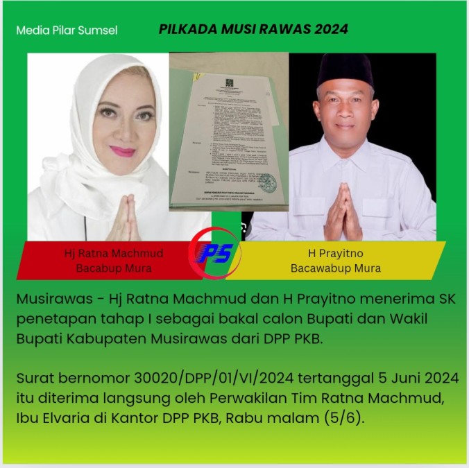 SAH !!! RAMAH PRO, Hj Ratna Machmud – H Prayitno Terima SK Berpasangan dari DPP PKB