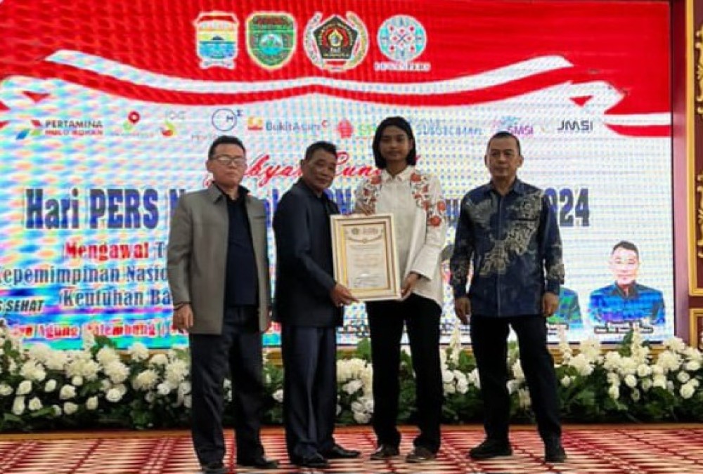 Puncak HPN Sumsel 2024, Kapolres Lubuklinggau Terima Penghargaan Mitra PWI