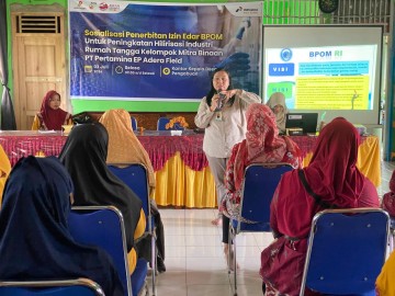Bersama BPOM Sumatera Selatan, PEP Adera Field Sosialisasikan Penerbitan Izin Edar Produk Kepada Mitra Binaan