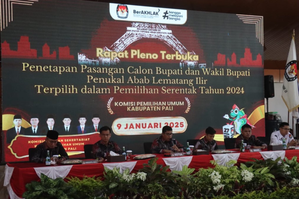 Rapat Pleno Penetapan Pasangan Terpilih Bupati dan Wakil Bupati PALI Berlangsung Aman dan Kondusif