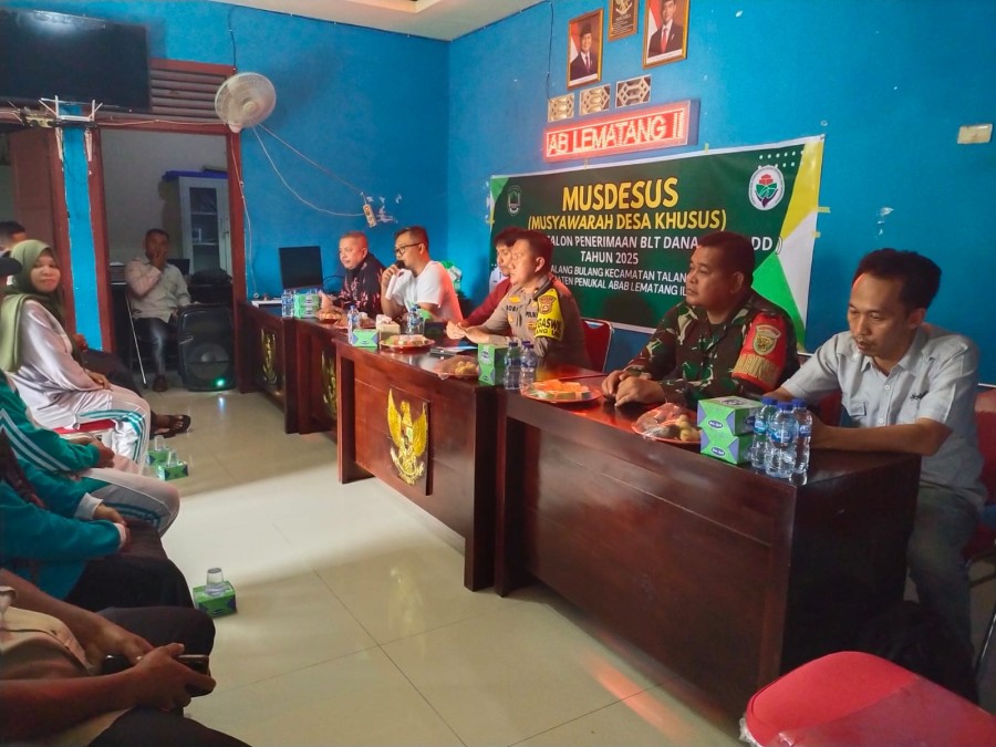 Musdessus di Talang Bilang Tetapkan Calon Penerima BLT DD 2025