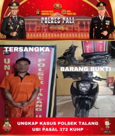 Polsek Talang Ubi Tunjukkan Tajinya, Pelaku Penggelapan Motor Dibekuk