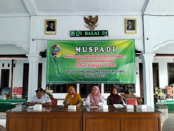 Wujudkan Kesejahteraan Perempuan, Anak dan Penyandang Disabilitas, Pemdes Dono Gelar Muspadi