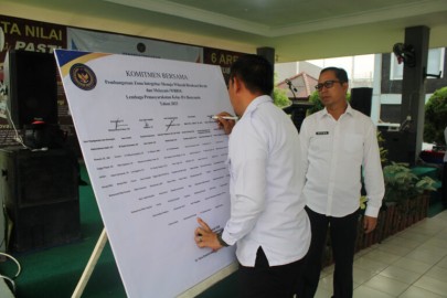 Lapas II A Banyuasin Lakukan Penandatangannan Pakta Intergritas, Perjanjian Kinerja dan Komitmen Bersama