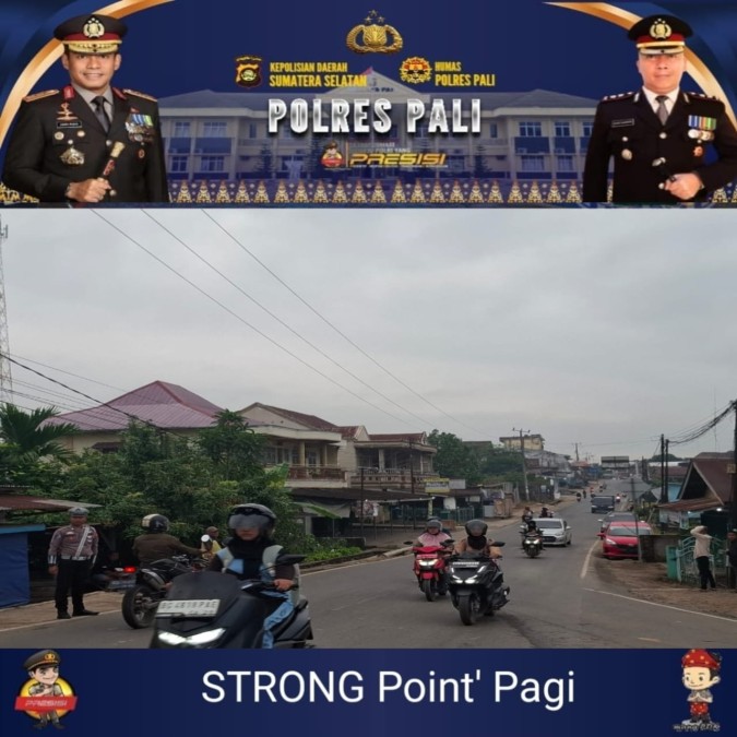 Polres Pali Laksanakan Giat Strong Point Pagi dalam Operasi Keselamatan Musi 2025