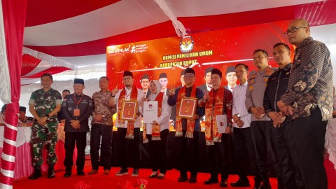 KPU Empat Lawang Gelar Pengundian Nomor Urut Paslon untuk PSU Pilkada