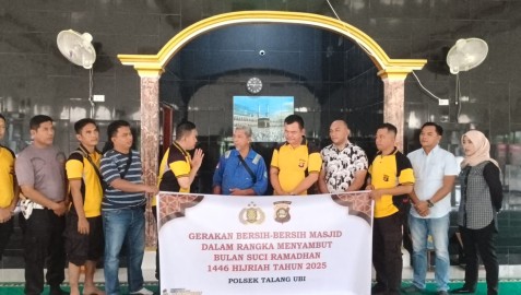 Polsek Talang Ubi Gelar Bakti Sosial Kurvey Masjid Sambut Ramadhan 1446 H