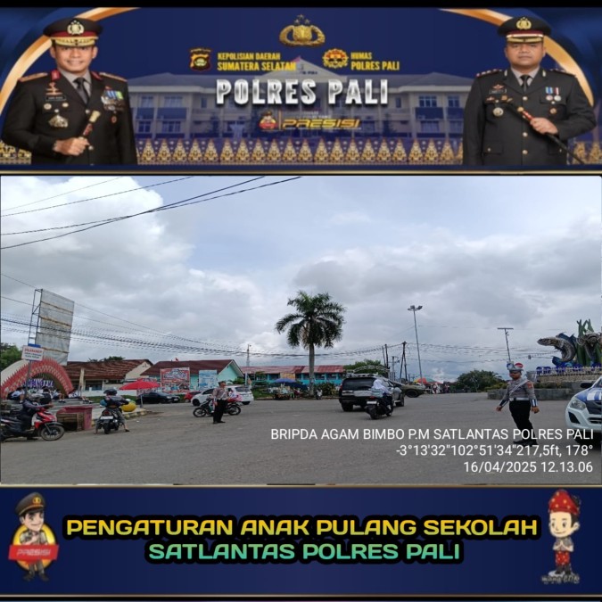 SATLANTAS POLRES PALI ATUR KEPULANGAN SISWA SMPN 1 TALANG UBI, CIPTAKAN LALIN AMAN DAN TERTIB