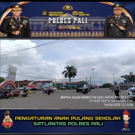 SATLANTAS POLRES PALI ATUR KEPULANGAN SISWA SMPN 1 TALANG UBI, CIPTAKAN LALIN AMAN DAN TERTIB