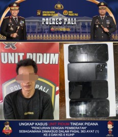 SATRESKRIM POLRES PALI BEKUK PELAKU CURAT, TIGA UNIT HANDPHONE DIAMANKAN