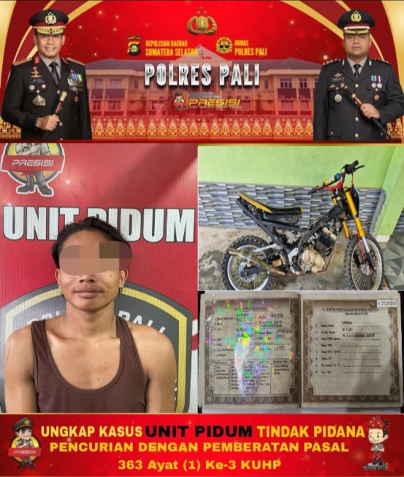 Satreskrim Polres PALI Berhasil Ungkap Kasus Curanmor, Pelaku Diamankan Tanpa Perlawanan