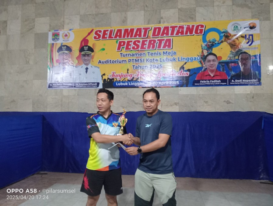 Adi BRI Raih Juara 2 Tenis Meja Se-Bumi Silampari, Atlet Berharap Linggau Adakan Even Skala Nasional