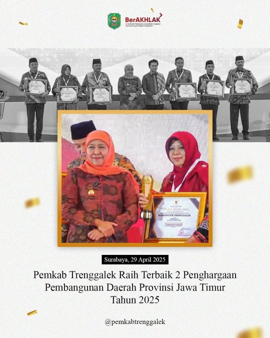 Luar Biasa !! Pemkab Trenggalek Raih Terbaik 2 Penghargaan Pembangunan Daerah Provinsi Jawa Timur Tahun 2025