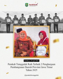 Luar Biasa !! Pemkab Trenggalek Raih Terbaik 2 Penghargaan Pembangunan Daerah Provinsi Jawa Timur Tahun 2025