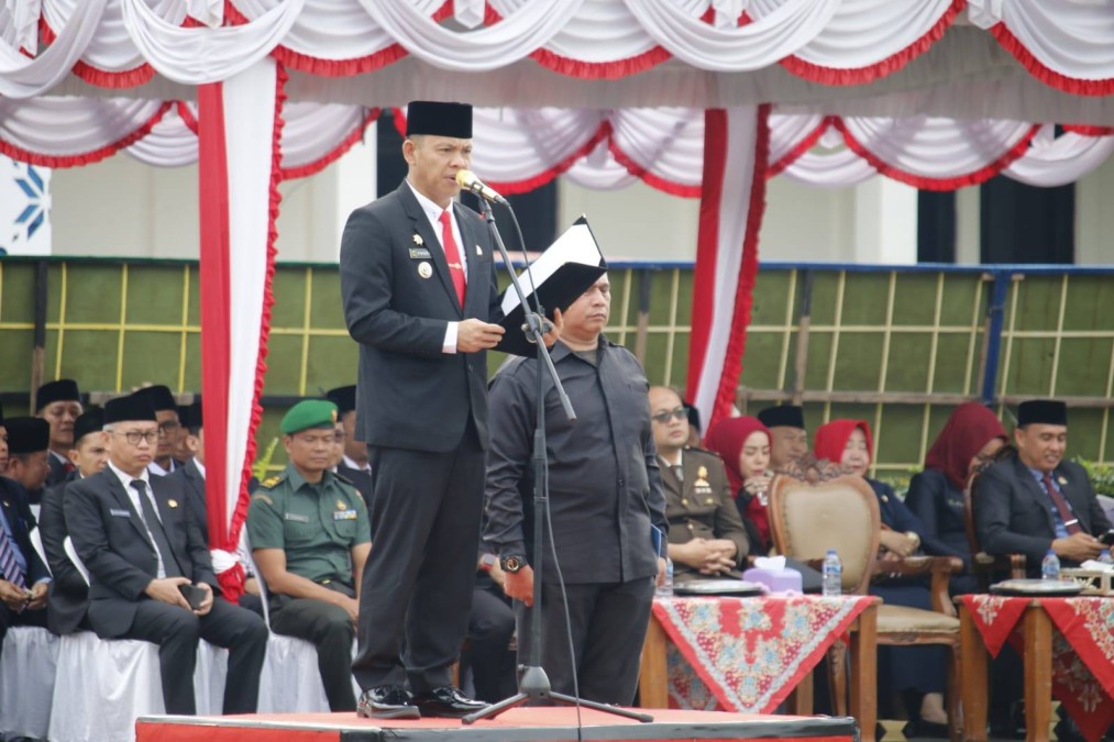Fauzan Khoiri Pimpin Upacara Hari Otda ke-29 dan HUT Empat Lawang ke-18, Kobarkan Semangat Otonomi Daerah