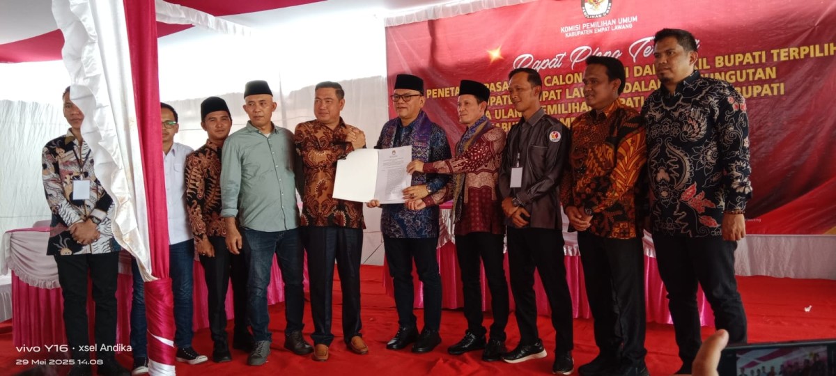 Joncik – Arifai Resmi Ditetapkan sebagai Bupati dan Wakil Bupati Empat Lawang Terpilih