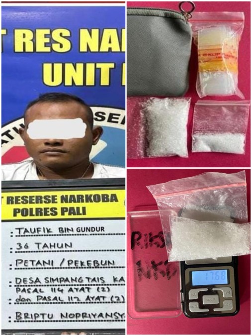Pengedar Sabu di Simpang Tais Diringkus, Satnarkoba Polres Pali Amankan Barang Bukti Hampir 18 Gram