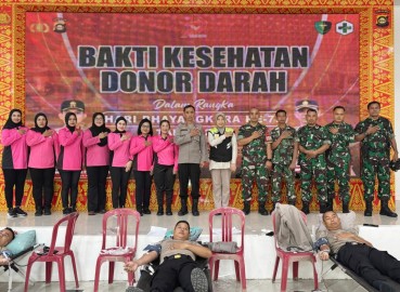 Sambut Hari Bhayangkara ke 79, Polres Musi Rawas Sumbang 53 Kantong Darah
