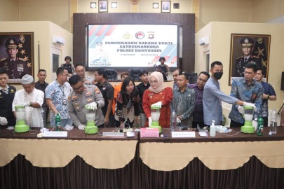 Polres Banyuasin Musnahkan 674 Gram Narkotika dari 21 Kasus