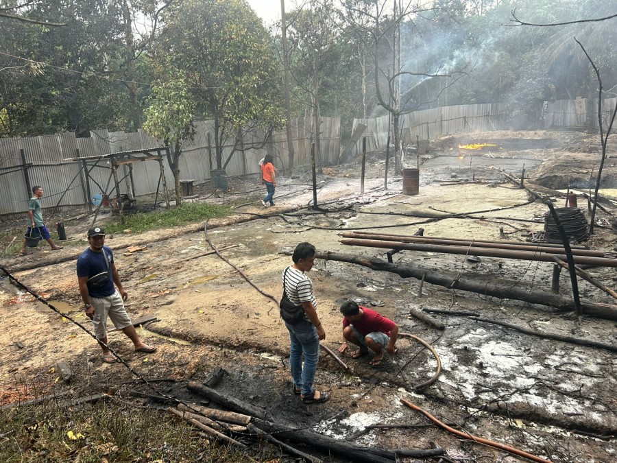 Kebakaran Sumur Minyak Tradisional di Kaliberau, Lima Orang Alami Luka Bakar