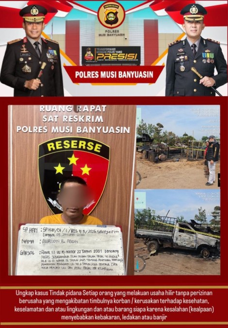 Polsek Babat Toman Tetapkan Tersangka Kebakaran Penyulingan Minyak Ilegal