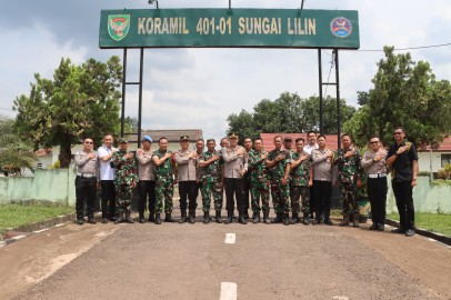 Perkuat Sinergi TNI–Polri, Kapolres Muba Kunjungi Koramil 401-01 Sungai Lilin